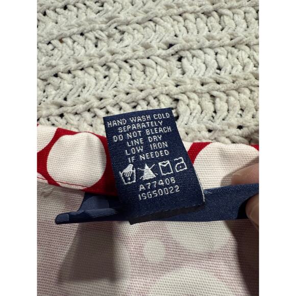 VTG Susan Graver Style Jacket Blazer Cotton Circle Print Womens Medium Red White - Picture 7 of 7